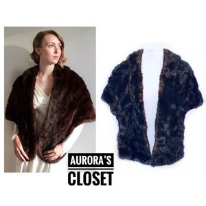 Vintage Brown Mink Stole Shawl Wrap J.N. Adam & Co